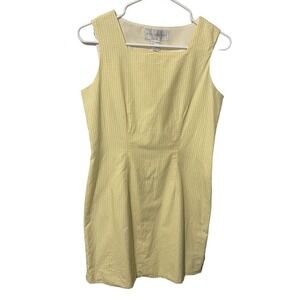 VINTAGE Petite Sophisticate Yellow & White Gingham Sleeveless Dress